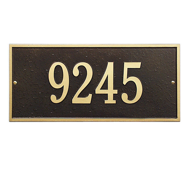 Hartford 1-Line Wall Address Plaque, Bronze and Gold, Yes