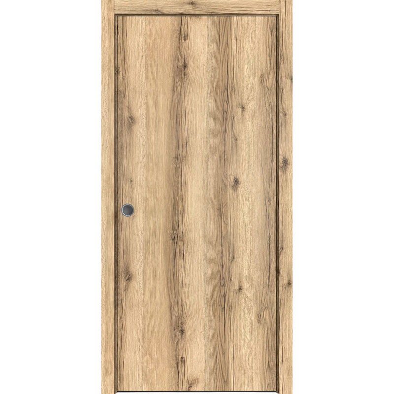 Panelled Wood Planum Sliding Closet Doors, Oak, 30" x 96"