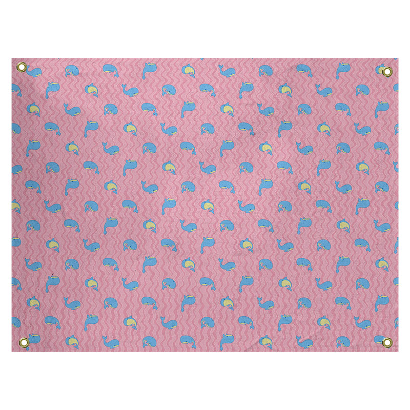 Tapisserie katelyn elizabeth baleines Kitterman, H 91 po x l 107,5 po, Bleu / rose, Intérieur