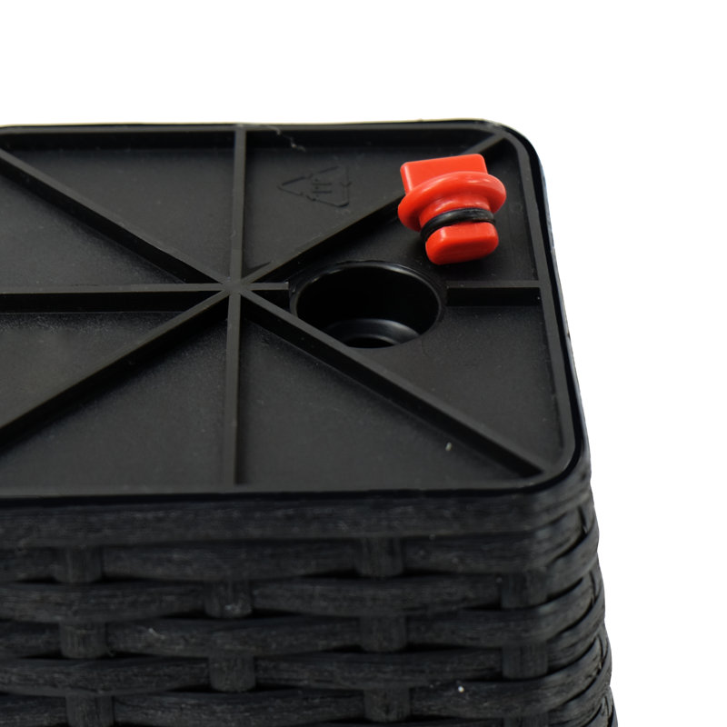 2 Self-Watering Square Planters - , Handmade With Care For Indoor And Outdoor Planting Hand Woven , Long-Term Use, Black