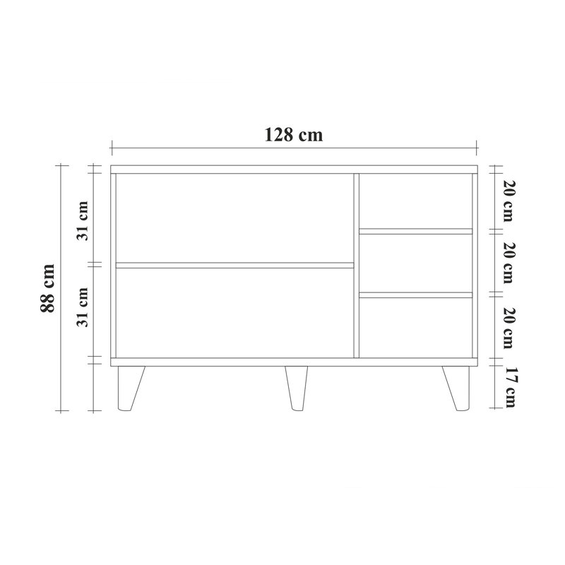 Buffet de 50,39 po Janel