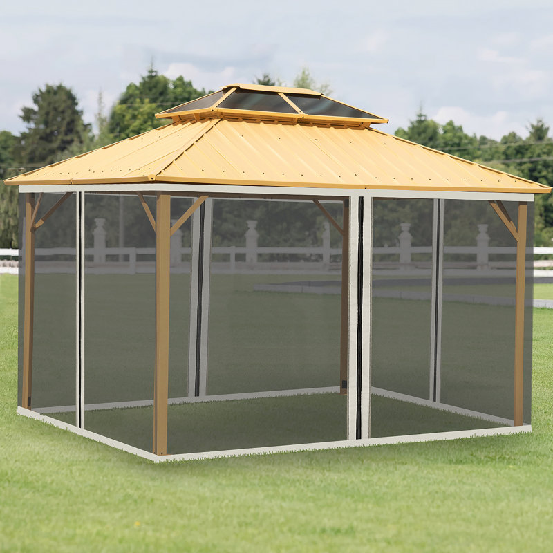 Filet de remplacement en filet de remplacement 10 pi x 13 pi Outsunny pour abris de jardin et tentes à auvent avec fermetures à glissière
