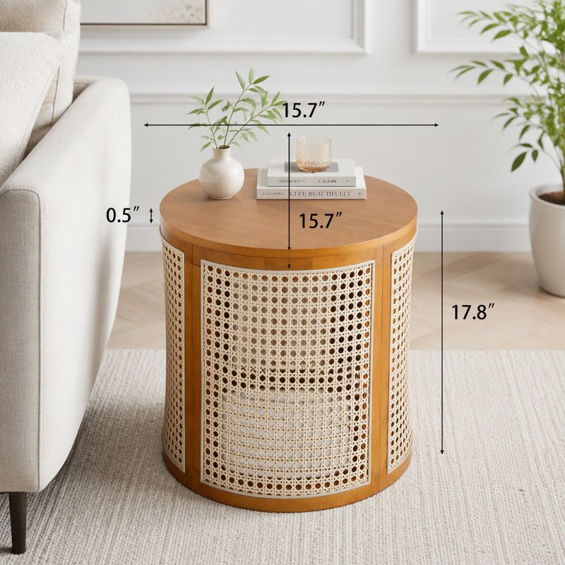 Table de bout ronde 15,70 po, Ocre