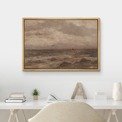 «Coastal Beach», reproduction d'art sur toile rustique avec des mouettes