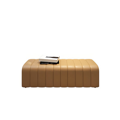Banc de rangement rembourré en cuir de vache Silda