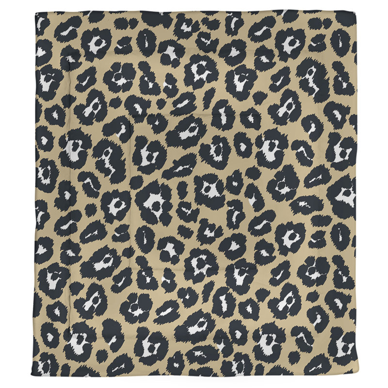 Polyester Animal Print Comforter, King Comforter, Gold