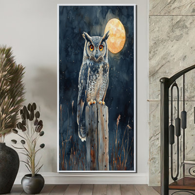 Shanell hibou sur le poteau de clôture I - art mural grand hibou