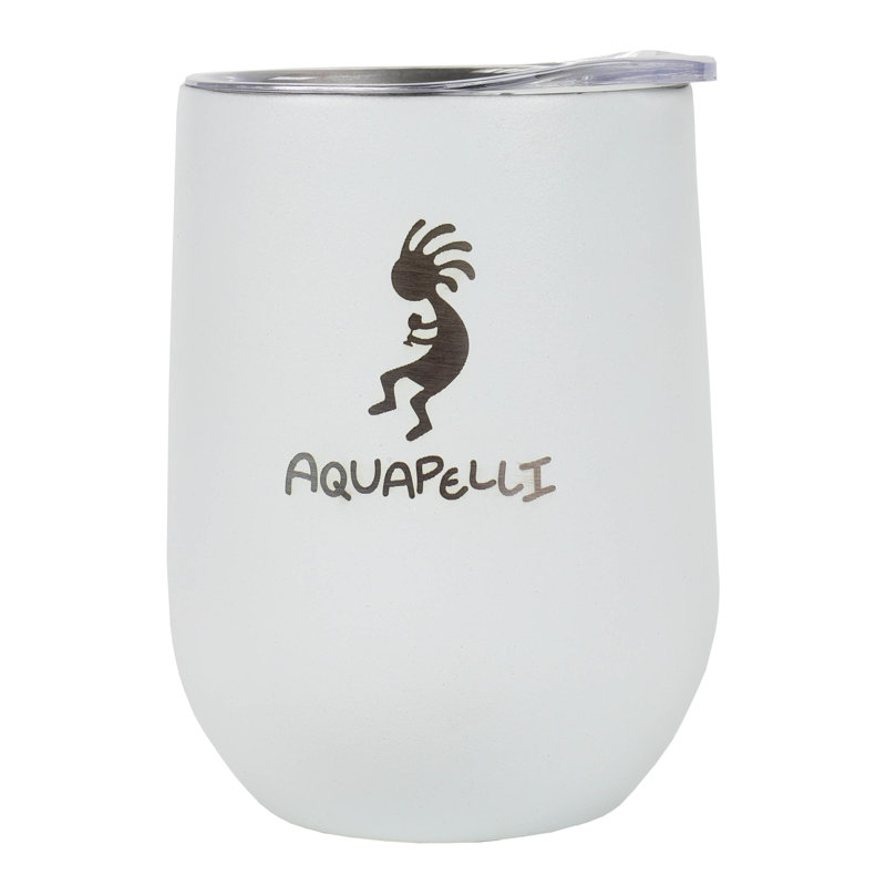 Verre à vin 12 onces en acier inoxydable isolé sous vide, Blanc arctique