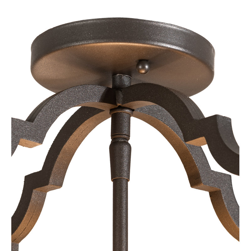 Amber Acrylic and Bronze 4-Light Indoor/Outdoor Flush Mount