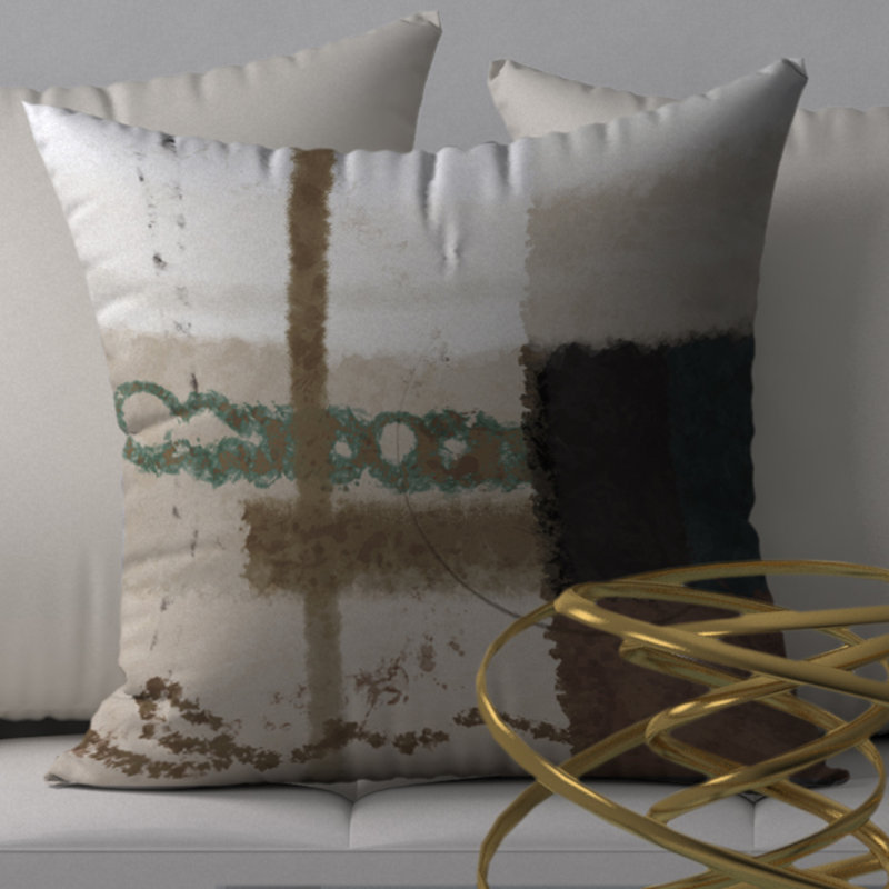 Abstract Reversible Throw Pillow, 18" x 18"