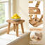 Marchepied et support pour plante en bois massif - Tabouret polyvalent robuste de 9,3 pouces pour la salle de bain, la cuisine, la chambre à coucher et le salon avec patins antidérapants