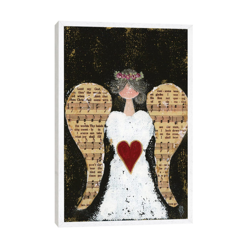How Great Thou Art Angel by Ashley Bradley - Print on Canvas, White Framed, 66.04 cm H x 45.72 cm W