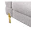Confortable tissu gris 3 avec pieds dorés attrayants, espace de vie chic Nuance