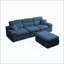Canapé d'angle avec dossier haut, canapé en L avec chenille flammée, coussin en éponge haute densité compressé, canapé sans assemblage peu encombrant pour le salon, un appartement-1458055679