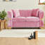 Causeuse Modern Sofas, velours rose 61,8 pouces, garniture en métal doré pour la maison