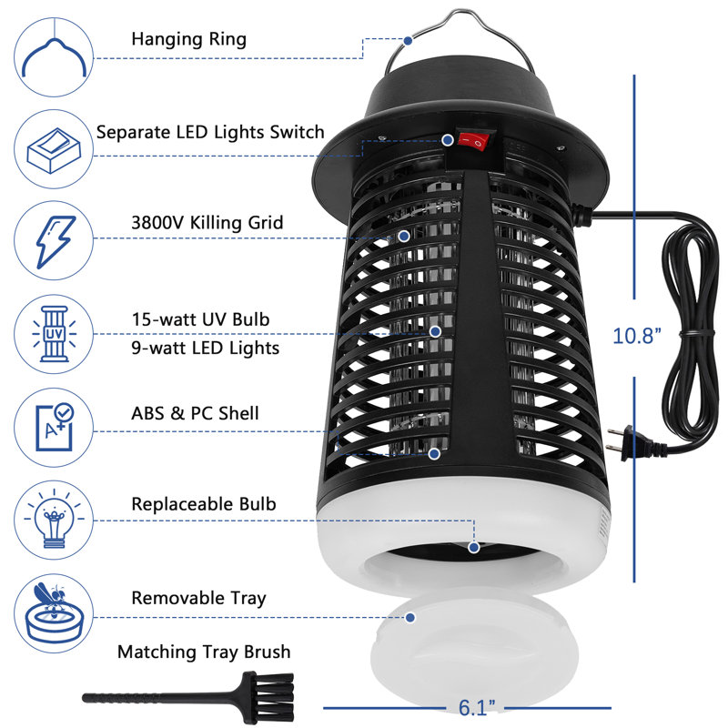 Bug Zapper Outdoor, Electronic Mosquito Zapper Fly Zapper For Outdoor And Indoor
