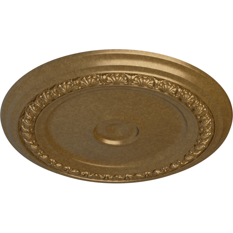 Médaillon de plafond Endurathane Carlsbad, DE 31 1/8 po x P 1 1/2 po (pour auvents jusqu'à 5 1/2 po), finition or pâle peinte à la main