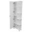 Armoire d'angle moderne, cinq tablettes ouvertes