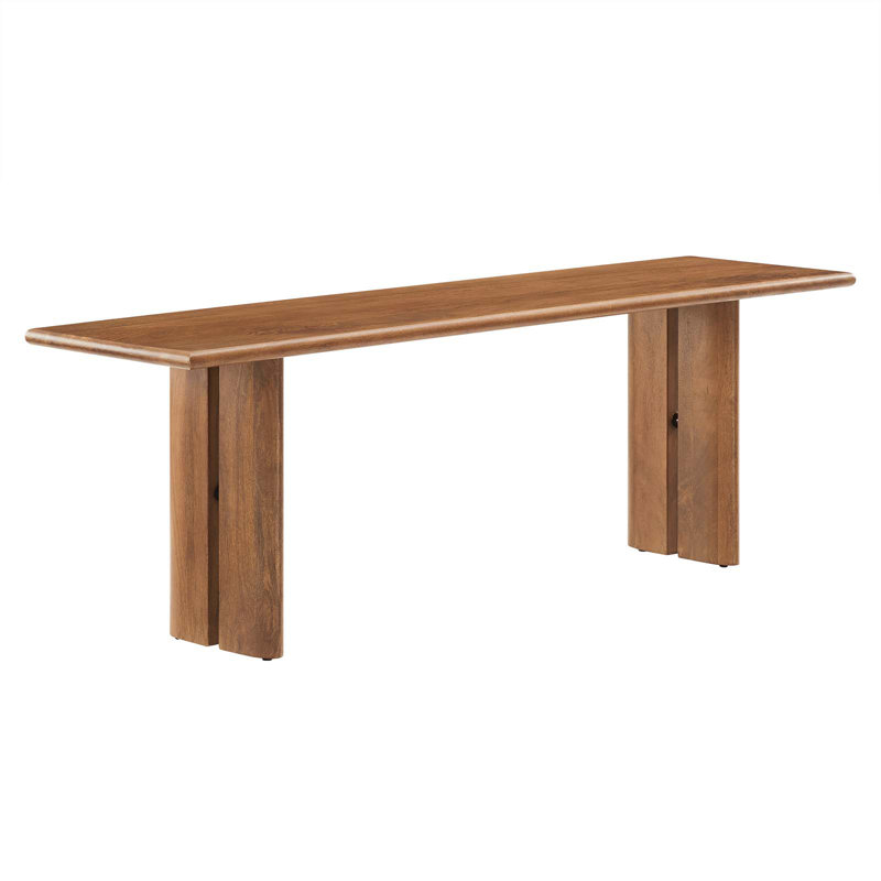Banc en bois Amistad par Modway, Noyer, H 18,5 po x l 58 po x P 15 po