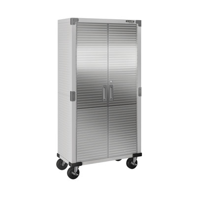 Seville Classics UltraHD 2 Piece Stainless Steel Storage System, 90.5" H x 36" W x 18" D