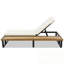 Chaise longue double avec dossier réglable et table d'appoint en bois-349830544