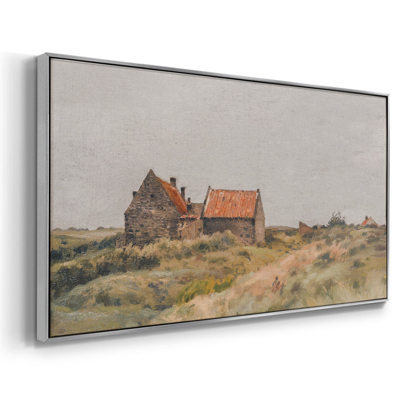 Série paysage - MCXLVI - Toile tendue avec châssis encadré - Prêt à être accroché, H 21 po x l 41 po, Argent argent