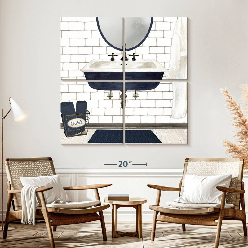 Lavabo bleu marine Kerrick Farmhouse Bath II, H 57 po x l 57 po