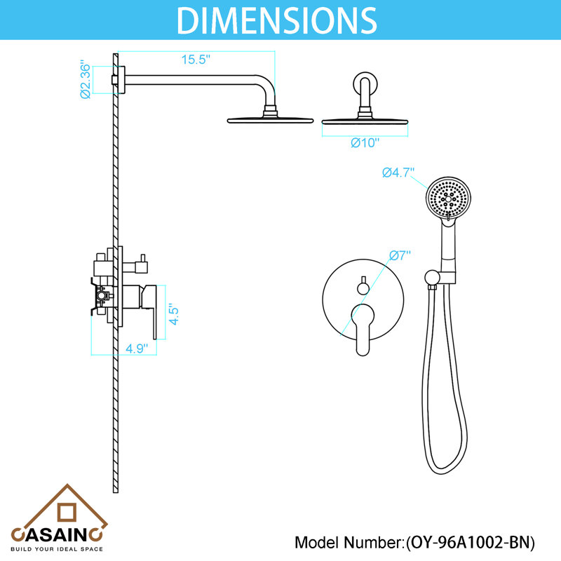 All-In-One Kit with Rough in-Valve, Brushed Nickel