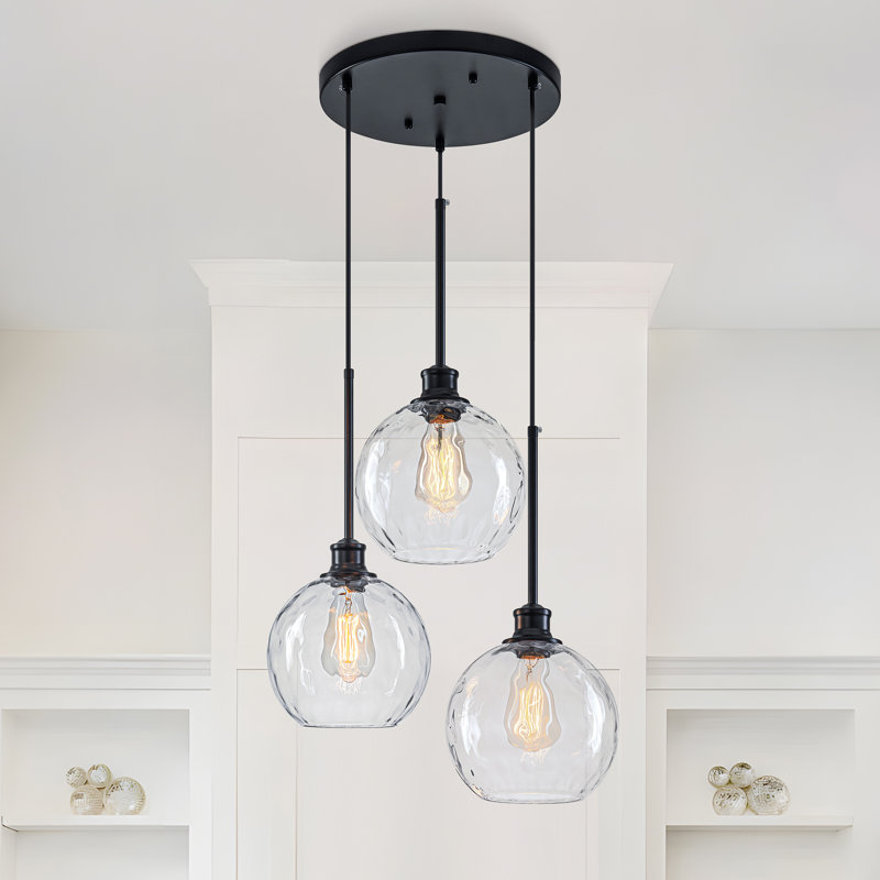 Luminaire suspendu 3 lumières Concow, Tourbillonnant