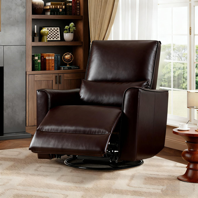 78cm Wide Standard Recliner, Brown Polyurethane