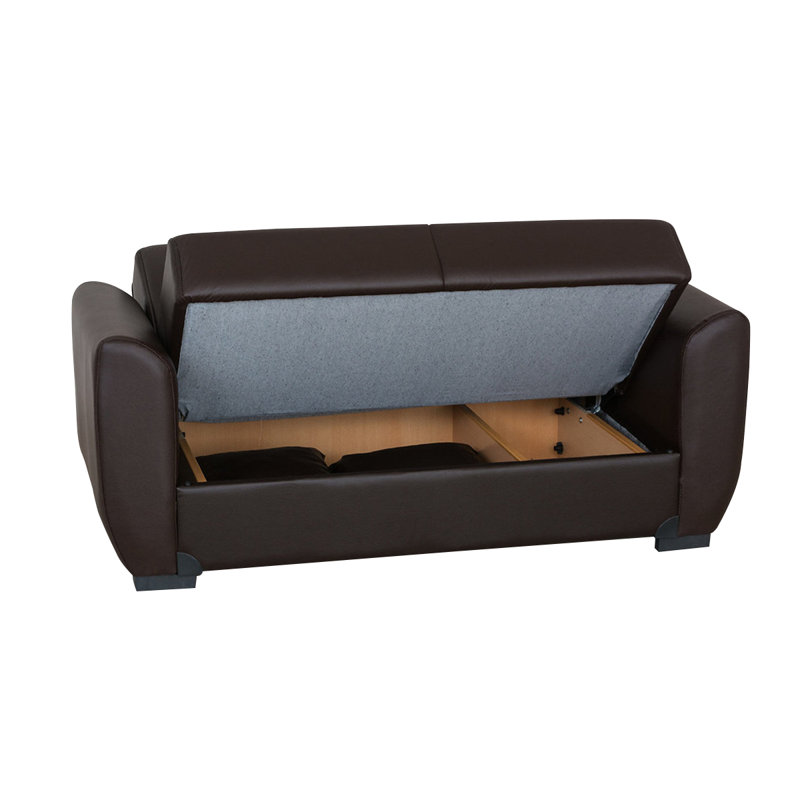 Rege 65" Leather Match Convertible Sleeper Sofa Bed, 32" H x 65" W x 32" D