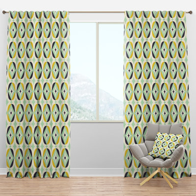 Diamond Retro V - Mid-Century Velvet Curtain - Room darkening - 1 panel