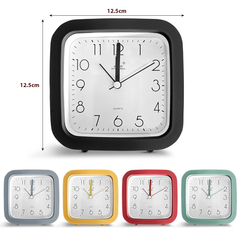 Quartz Movement / Crystal Alarm Tabletop Clock, Black