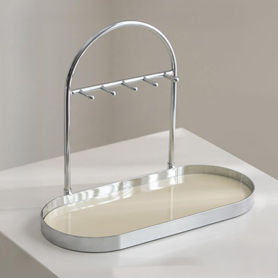 Matte Black Metal & Acrylic Vanity Tray Decorative Organizer for Keys Jewelry Entryway Tabletop