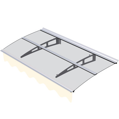 Auvent pour fenêtre 5934W, polycarbonate de 0,137 po d'épaisseur, supports antirouille, température de fonctionnement de -40 à 248,, cantonnière incluse, support robuste, intempéries