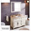 Meuble-lavabo en bois d'hévéa de style américain avec comptoir en marbre, convenant à une utilisation dans la salle de bain-129462338