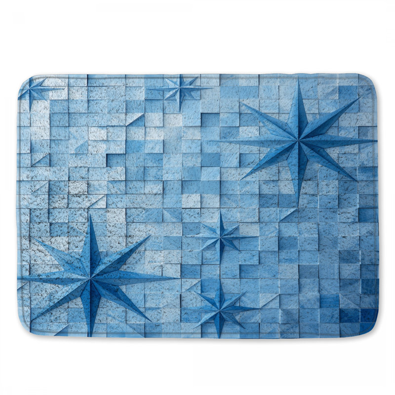 Tapis de bain Blue Star, L 34 po x L 21 po