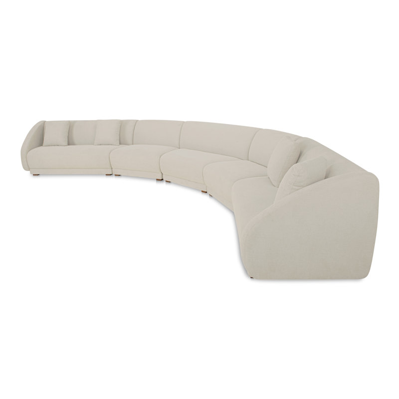 Canapé modulaire Rae, Polyester blanc, H 31,5 po x l 192 po x P 34,29 po