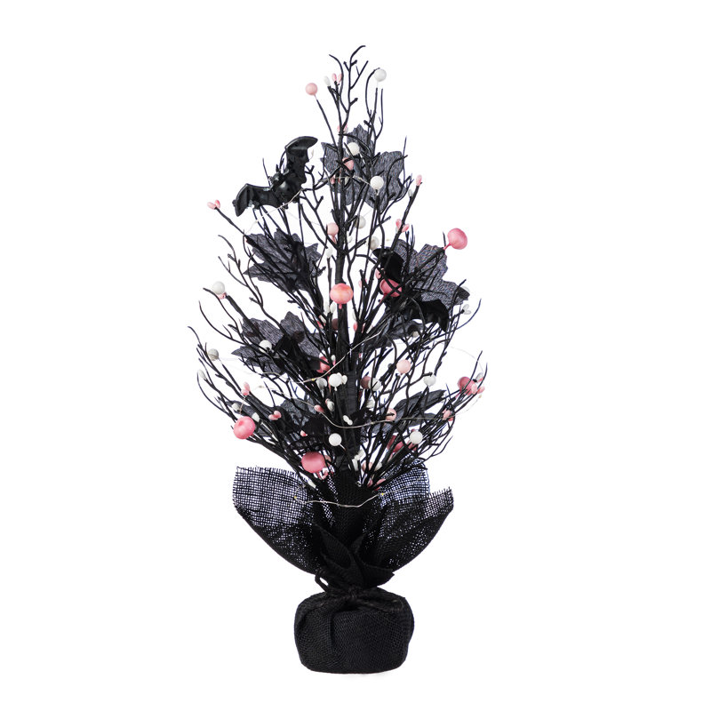 20"H Lighted Halloween Berries Table Tree