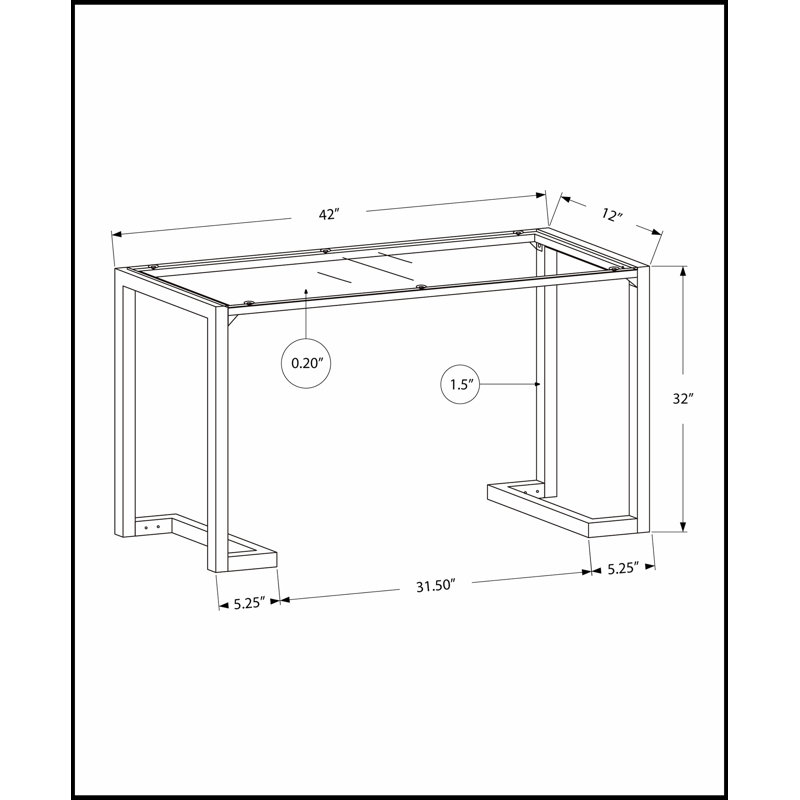 Console étroite avec plateau en verre trempé transparent et structure en métal noir pour les entrées et les canapés