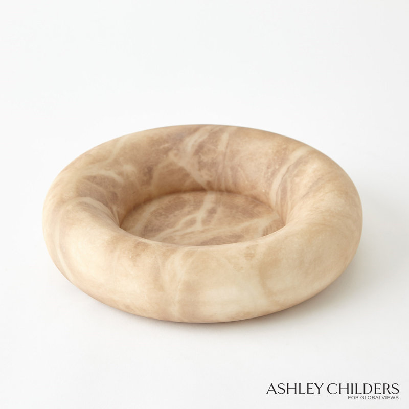 Alabaster Ring Bowl-Grey-Tall, Sand