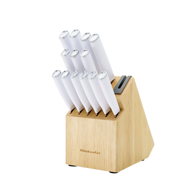 KitchenAid Classic 14 Piece Natural Step Block Cutlery Set