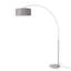 Lampe à arc 92 po Float - nickel satiné, base en marbre blanc, abat-jour en lin gris cachemire, intensité variable, ampoule incluse-130800427
