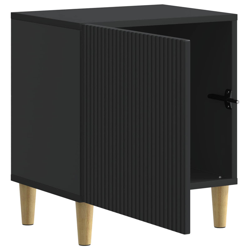 43cm W Manufactured Wood Bedside Table, Black