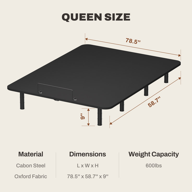 Boltz Adjustable Bed with Wired Remote and Quiet Durable Motor, Queen