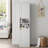 Farmhouse Bathroom Cabinet With 2 Doors, 67" Tall Slim Freestanding Cabinet, Narrow Floor Storage Unit With Open Shelf And Adjustable Shelves For Bathroom, Living Room, Kitchen, White-1695349963