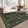 Botanical Flora Machine Washable Rug Low Pile Throw Carpet Non Slip Non Shedding Floor Cover Stain Resistant Folding Carpet For Home Decor