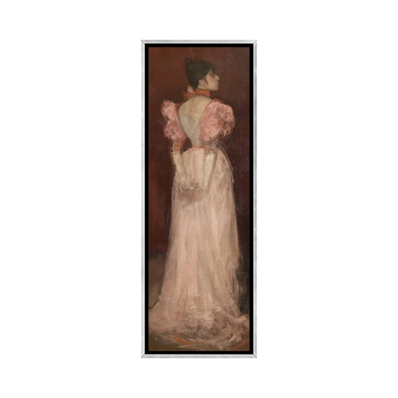 «Rose Et Or La Tulipe», reproduction d'art sur toile encadrée, 60 po x 20 po, Toile avec cadre, Argent