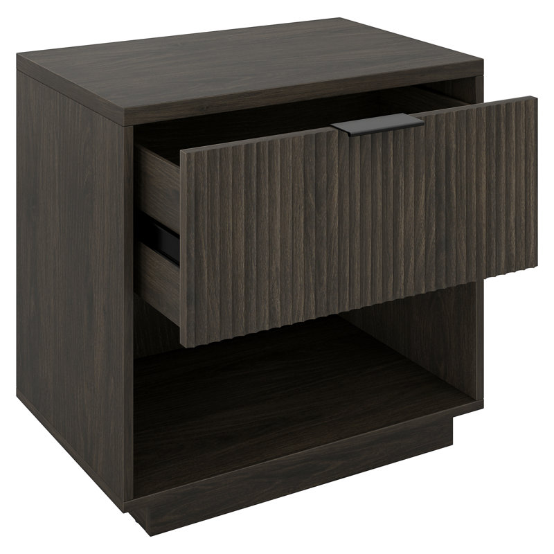 Nolin 24" Wide Rectangular Nightstand, Alder Brown