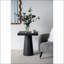 Table basse noire en magnésium - plateau carré aux lignes épurées, base arrondie, polyvalente pour le salon / la table de chevet